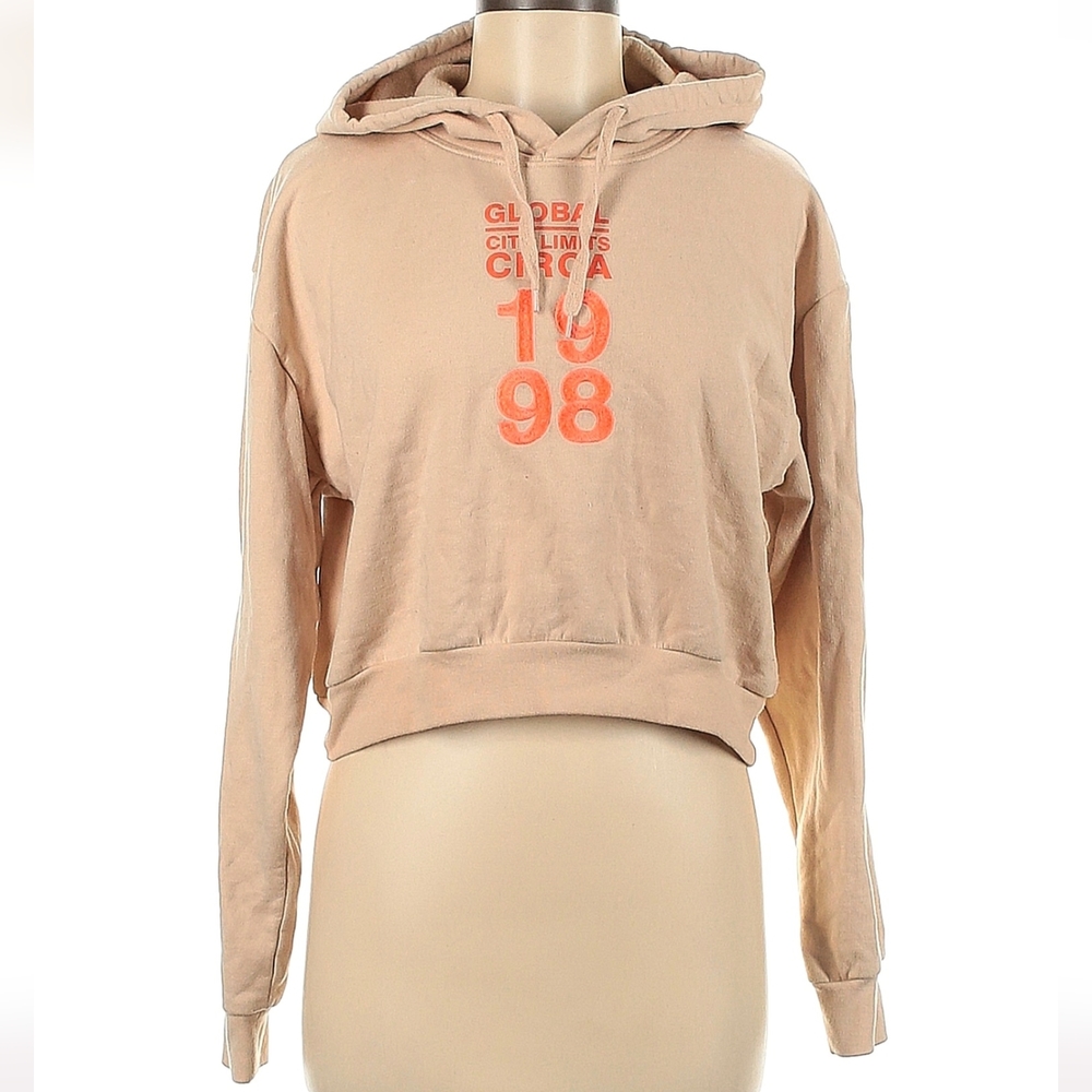 Topshop Embroidered Cropped Hoodie